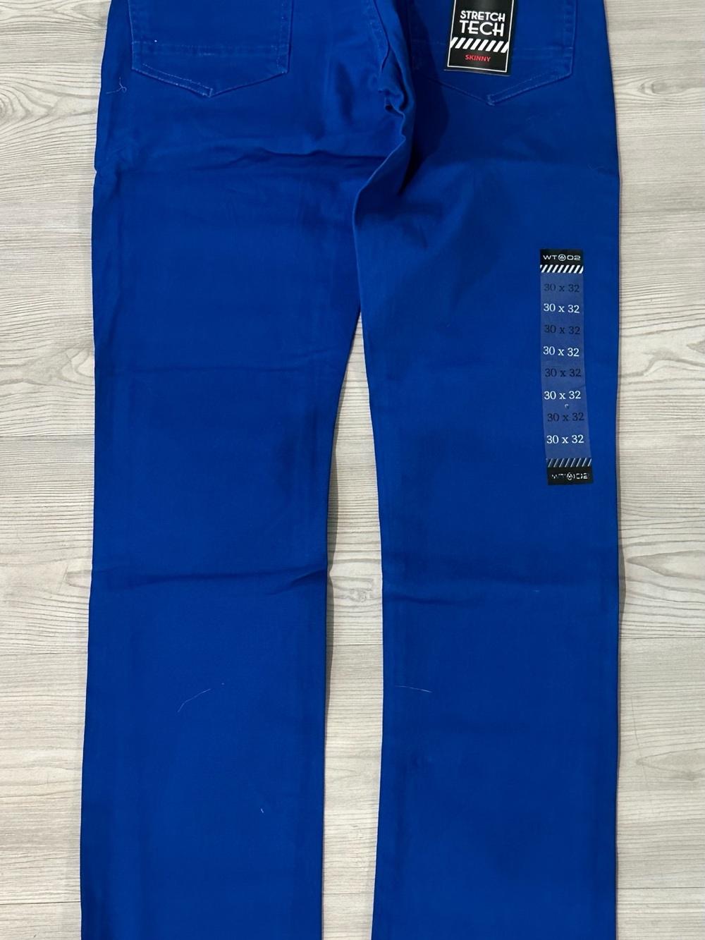 WT02 Men's Stretch Tech Skinny Royal Blue Jeans 30*32 9091-3311N NWT